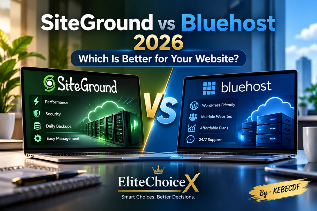 SiteGround vs Bluehost 2026 hosting comparison for WordPress websites